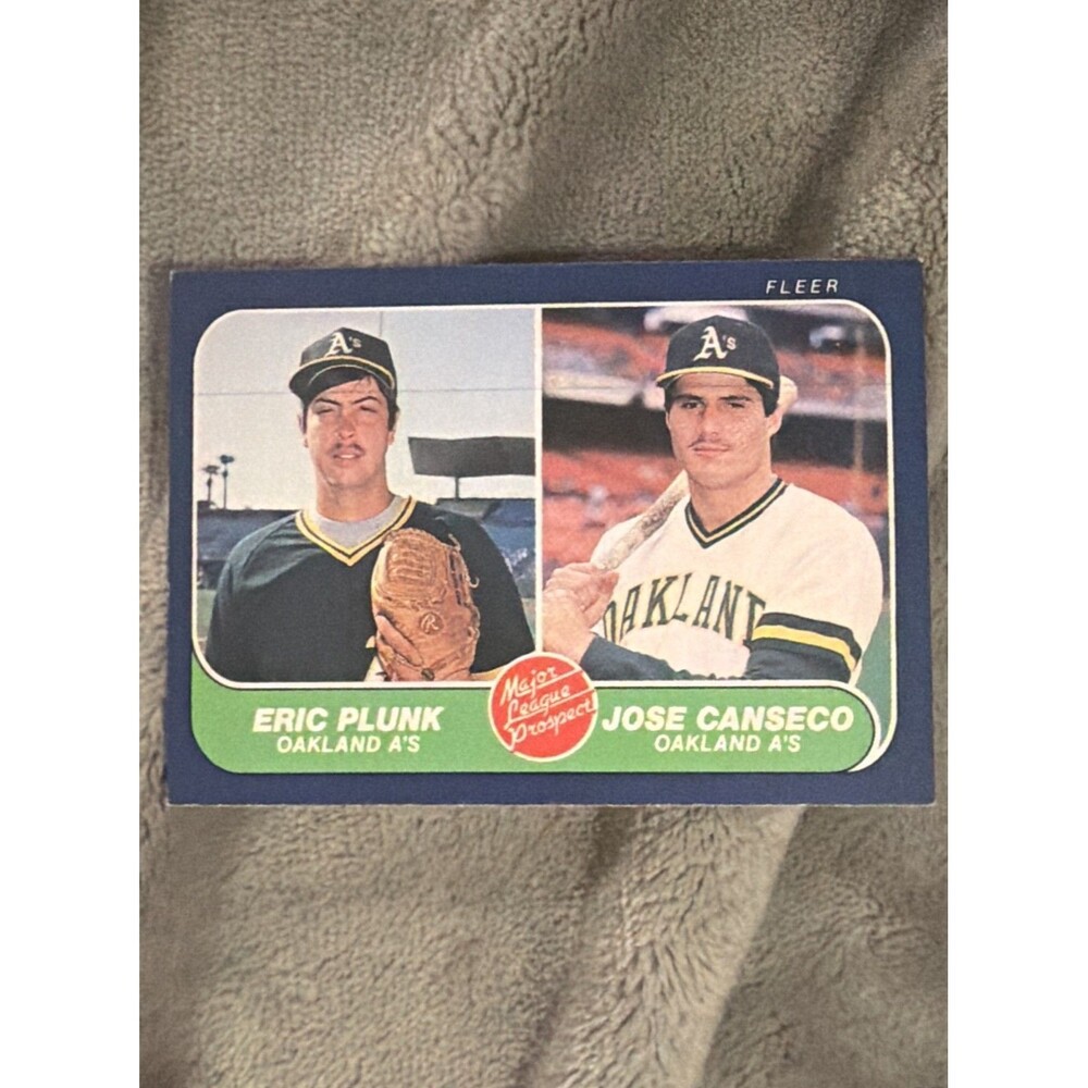 1986 Fleer - Jose Canseco, Eric Plunk #649 (RC)